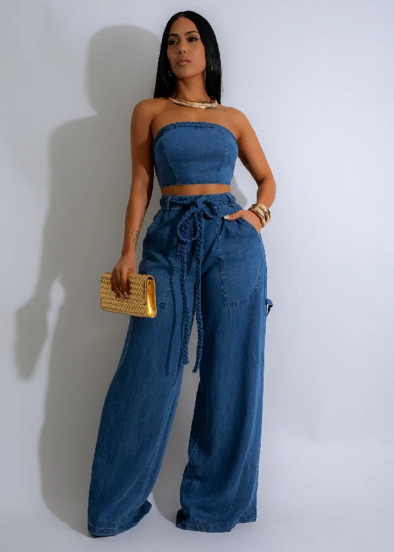 Bohemian Breeze Pant Set Denim