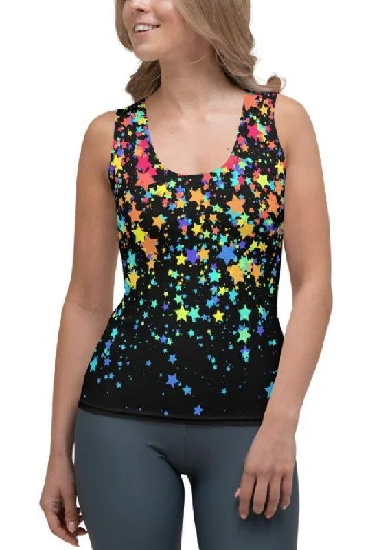 Colorful Gradient Stars Tank Top