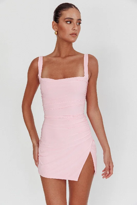 Won't Bite Backless Mini Dress Pink