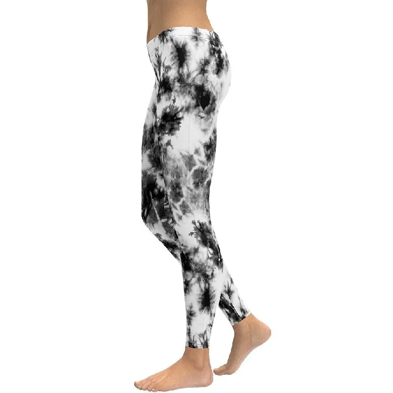 Black & White Tie Dye Leggings