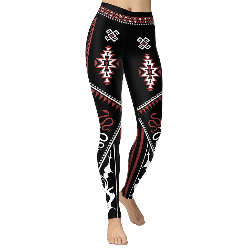 Cowgirl Red & Black Yoga Leggings