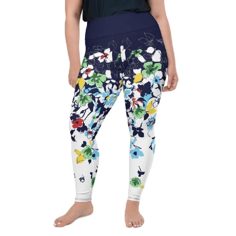 Flower Drawings Plus Size Leggings