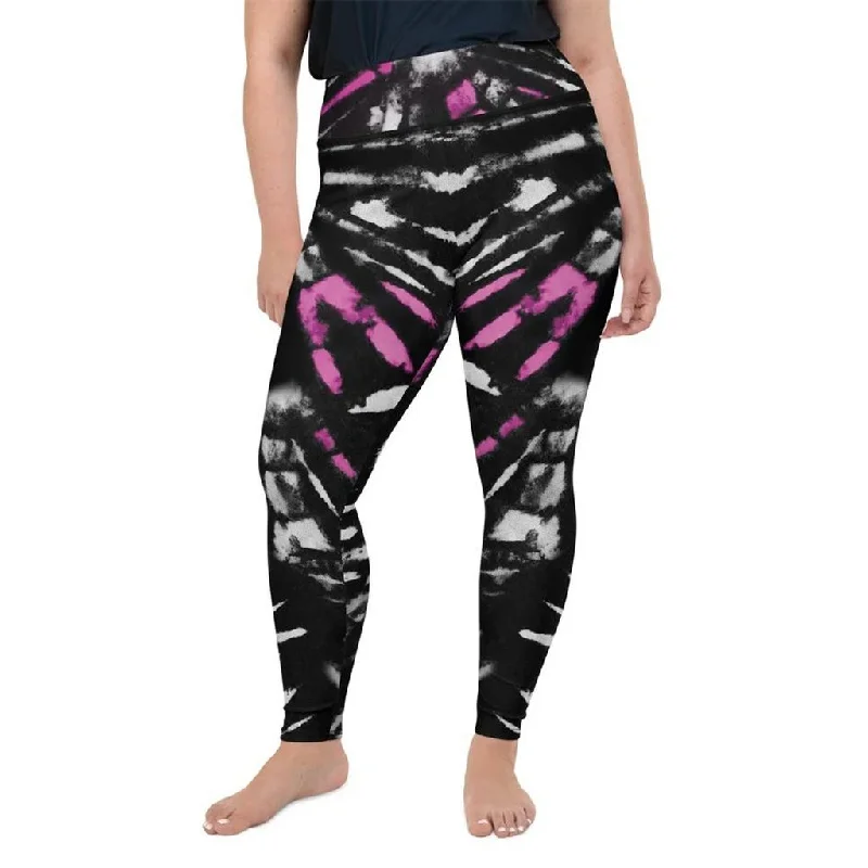 Tie Dye Black Plus Size Leggings