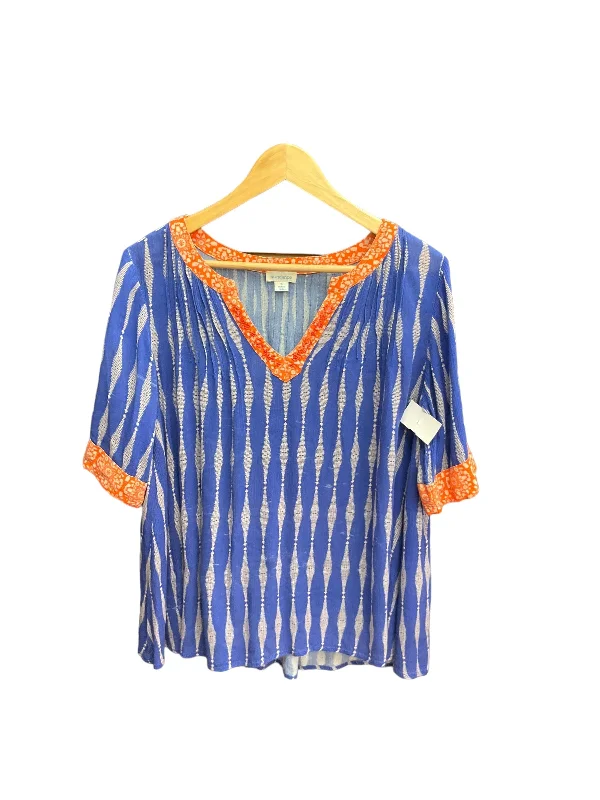 Blue & Orange Top Short Sleeve Sundance, Size S