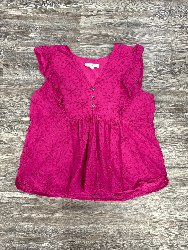 Pink Top Short Sleeve Loft, Size Xl